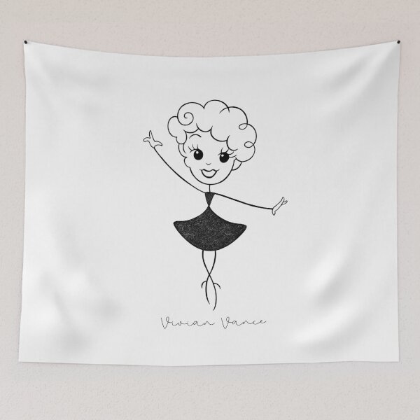 Item preview, Vivian Vance / Ethel Mertz – I Love Lucy | Retro Black and White Illustration - Calligraphy designed and sold by Atropa Parcae.