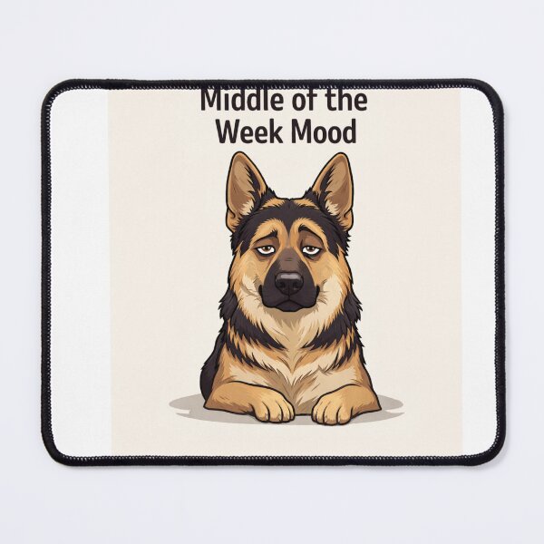 Item preview, Middle of the Week Mood – Tired German Shepherd Illustration designed and sold by Zampettalibera.