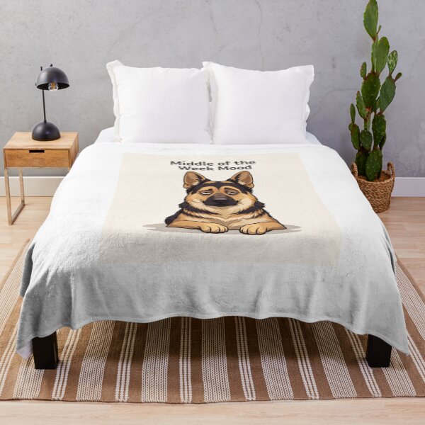 Item preview, Middle of the Week Mood – Tired German Shepherd Illustration designed and sold by Zampettalibera.