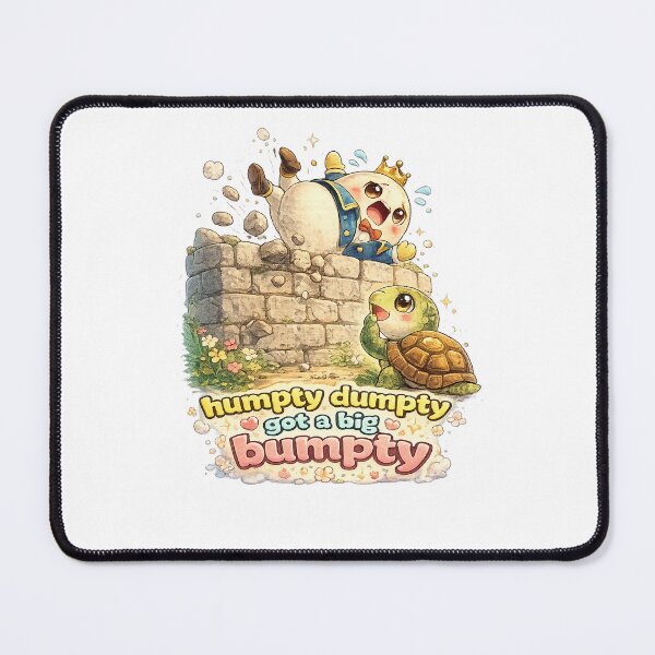 Item preview, Humpty Dumpty Kawaii Art – Funny Nursery Rhyme Cartoon, Cute Tortoise Illustration, Whimsical Storybook Humor designed and sold by Paws-nd-Prints.