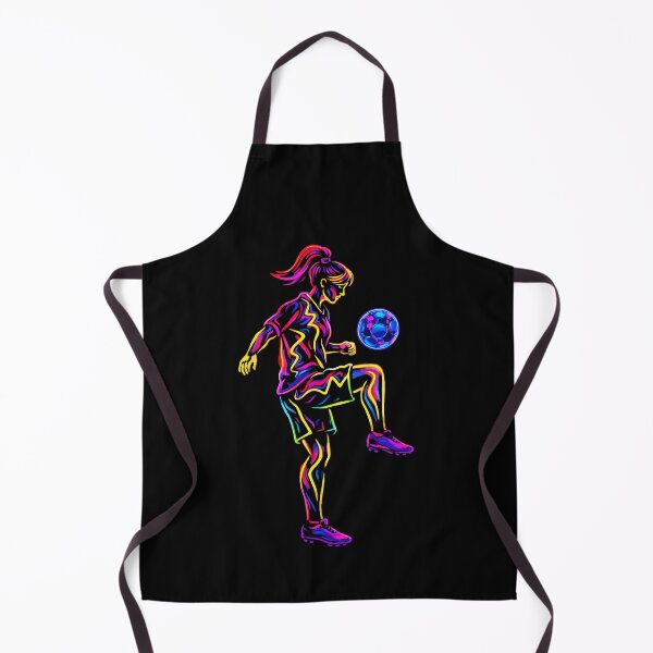 Item preview, Neon Female Soccer Player Juggling Ball – Futuristic Football Art, Glowing Sports Illustration, Women in Soccer Design designed and sold by BrainBubbleArt.