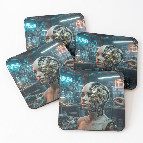 Item preview, Cyberpunk Android Repair Shop - Intricate Sci-Fi Mechanics designed and sold by TheRichGallery.