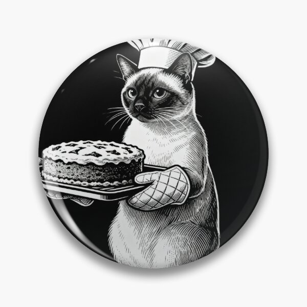 Item preview, Siamese Cat Baking – Vintage Engraving Illustration designed and sold by CatVibesStudio.