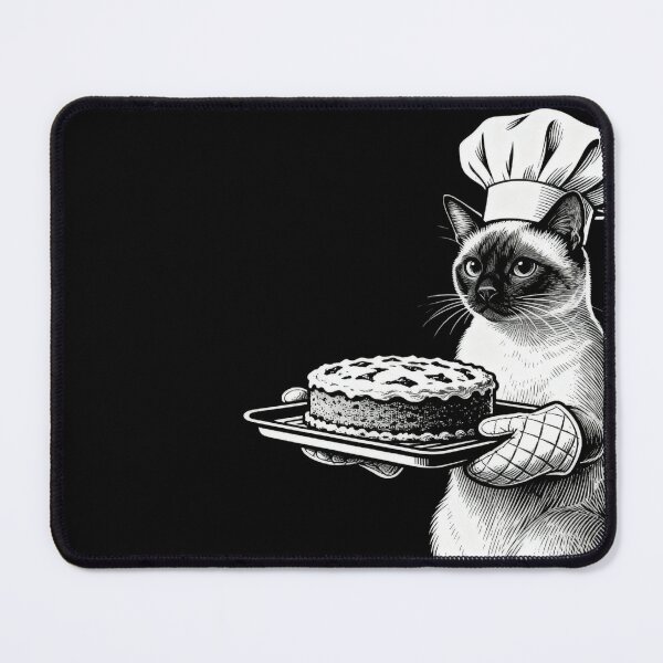 Item preview, Siamese Cat Baking – Vintage Engraving Illustration designed and sold by CatVibesStudio.