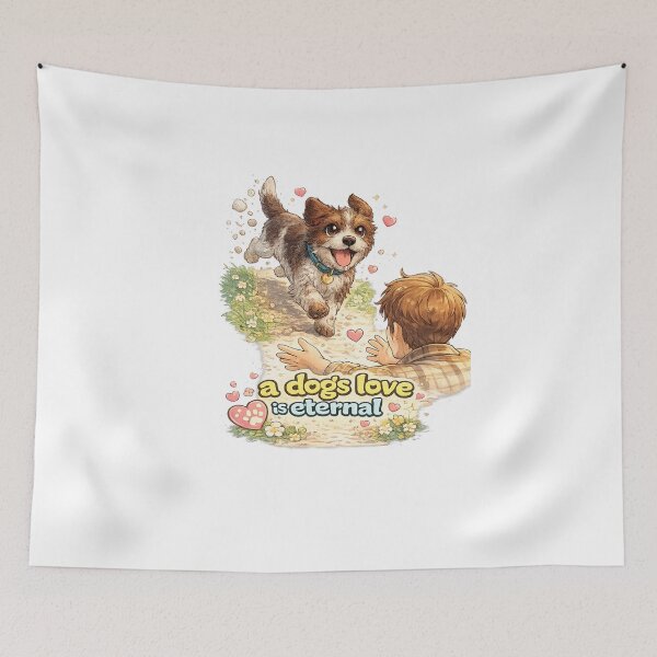 Item preview, German Wirehaired Pointer Kawaii Art – Cute Dog Running to Owner, Heartwarming Puppy Illustration designed and sold by Paws-nd-Prints.