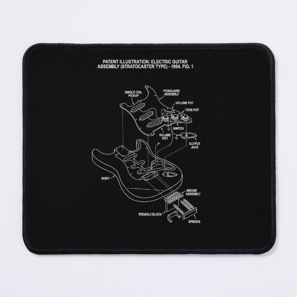 Item preview, Electric Guitar Exploded View - Luthier Schematic Blueprint designed and sold by DraftGear.
