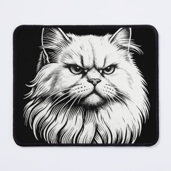 Item preview, Angry Persian Cat Face – Vintage Engraving Illustration designed and sold by CatVibesStudio.