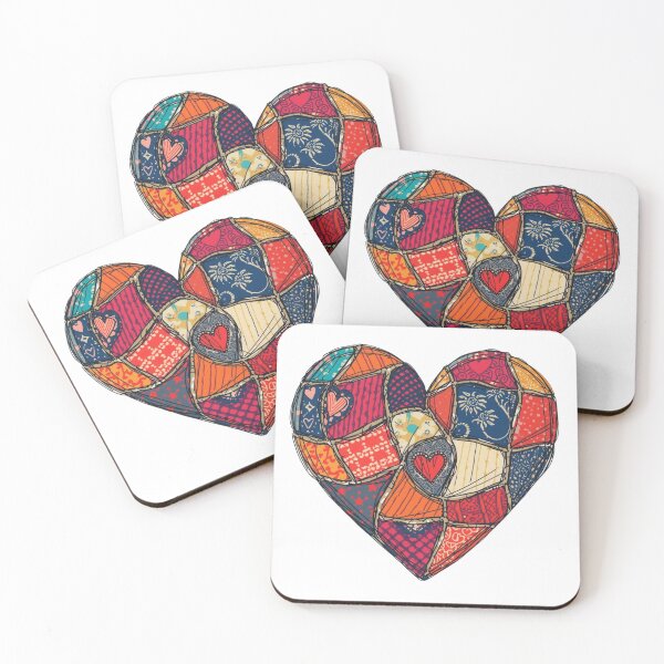 Item preview, Valentine Red Heart Love Sticker,Valentine Faux Patchwork Look Heart Sweatshirt designed and sold by colorleafz.