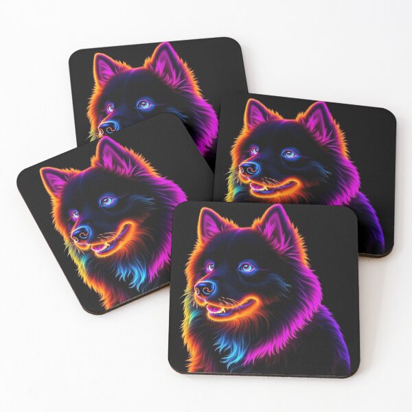 Item preview, Trippy Neon Samoyed – Vibrant Psychedelic Dog Design designed and sold by WHConwayDesigns.
