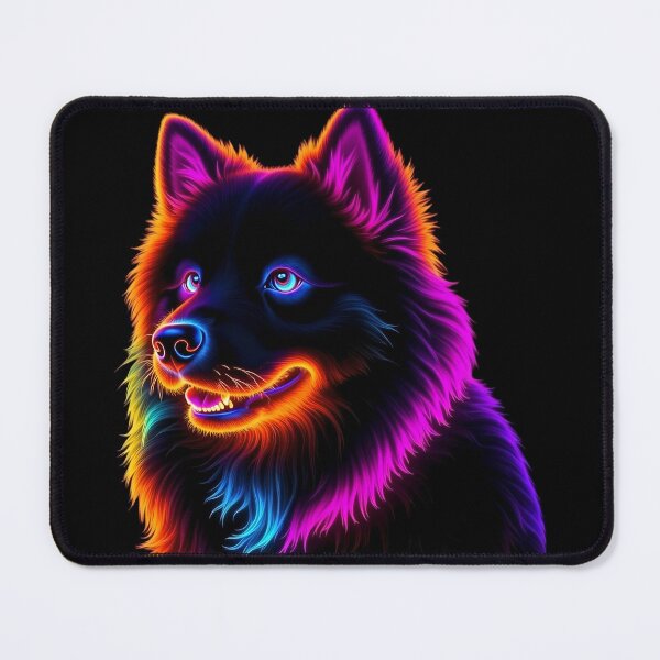 Item preview, Trippy Neon Samoyed – Vibrant Psychedelic Dog Design designed and sold by WHConwayDesigns.
