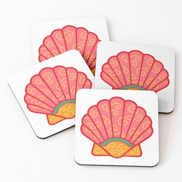 Item preview, Folk Art Scallop Shell Illustration designed and sold by LaFabricaArt.