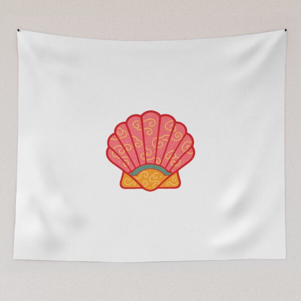 Item preview, Folk Art Scallop Shell Illustration designed and sold by LaFabricaArt.