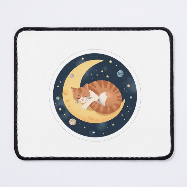 Item preview, Celestial Sleeping Cat on Moon designed and sold by ahmedbenamar101.