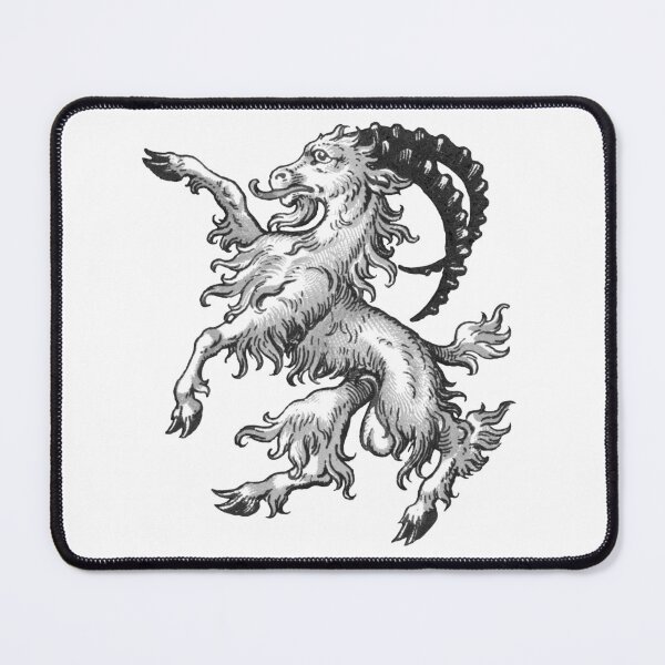 Item preview, Medieval Ram Drawing, Heraldic Art designed and sold by HawthorneFlame.