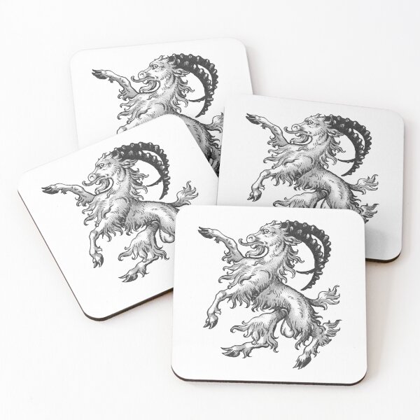 Item preview, Medieval Ram Drawing, Heraldic Art designed and sold by HawthorneFlame.
