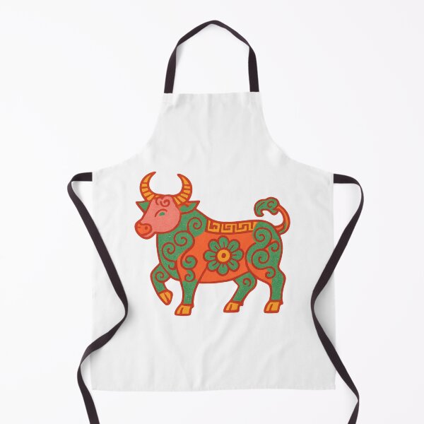 Item preview, Folk Art Zodiac Ox Illustration designed and sold by LaFabricaArt.
