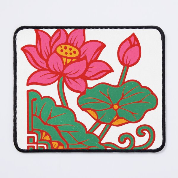 Item preview, Folk Art Lotus Flower Illustration designed and sold by LaFabricaArt.