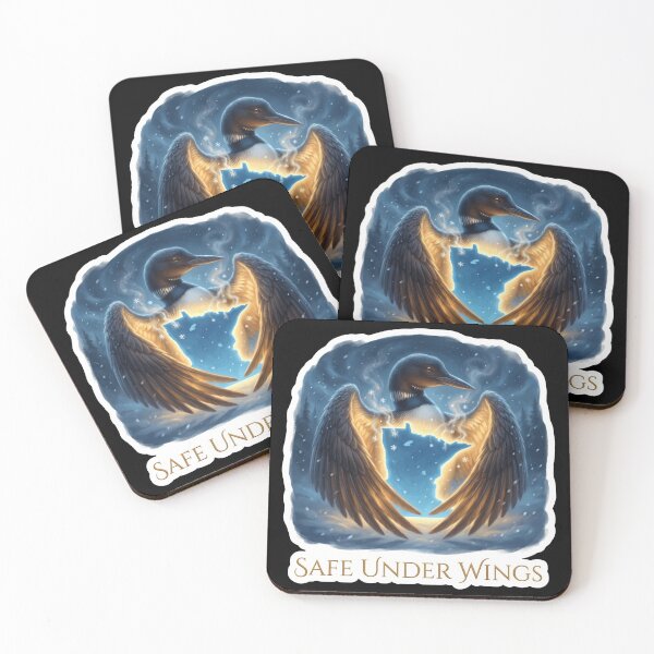 Item preview, Safe Under Wings - Minnesota rebel Loon Guardian Glowing  designed and sold by The Grumpy Pet Club.