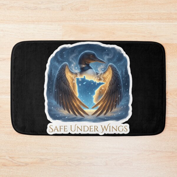 Item preview, Safe Under Wings - Minnesota rebel Loon Guardian Glowing  designed and sold by The Grumpy Pet Club.