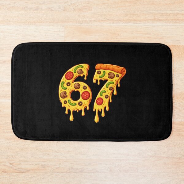 Item preview, Pizza 67 Meme Design – Funny Cheesy Pizza Number Art | Viral Food Meme Illustration designed and sold by BrainBubbleArt.