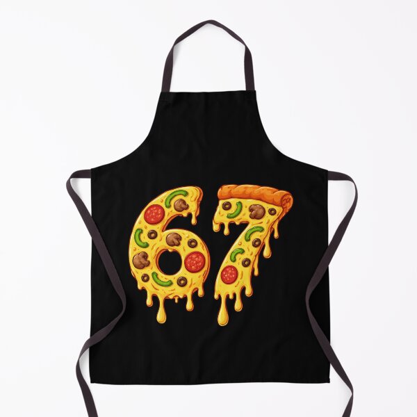 Item preview, Pizza 67 Meme Design – Funny Cheesy Pizza Number Art | Viral Food Meme Illustration designed and sold by BrainBubbleArt.