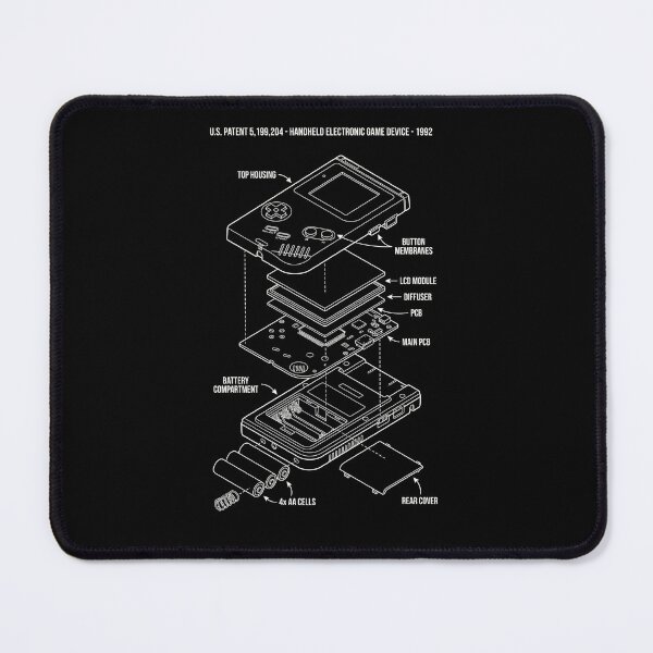 Item preview, Retro Handheld Console Exploded View - 90s Gaming Schematic designed and sold by DraftGear.