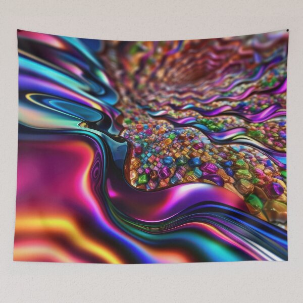 Item preview, Liquid Chrome Rainbow - Iridescent Fluid Art designed and sold by B-Russ-Stuff.