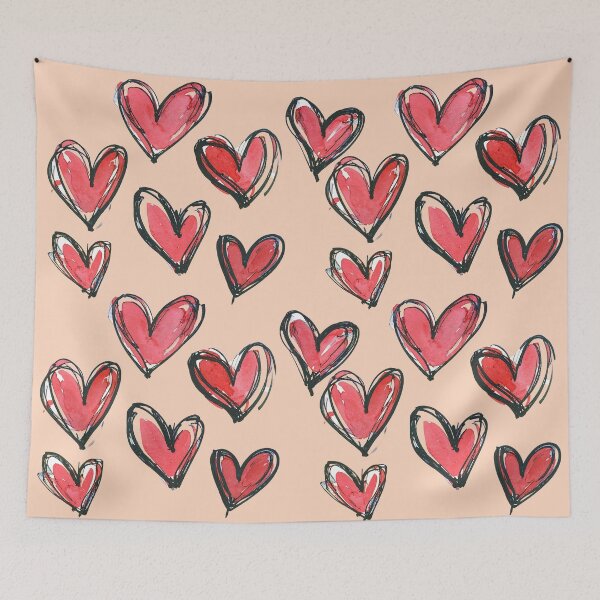 Item preview, Hand Drawn Heart Pattern designed and sold by yara.lahdo.