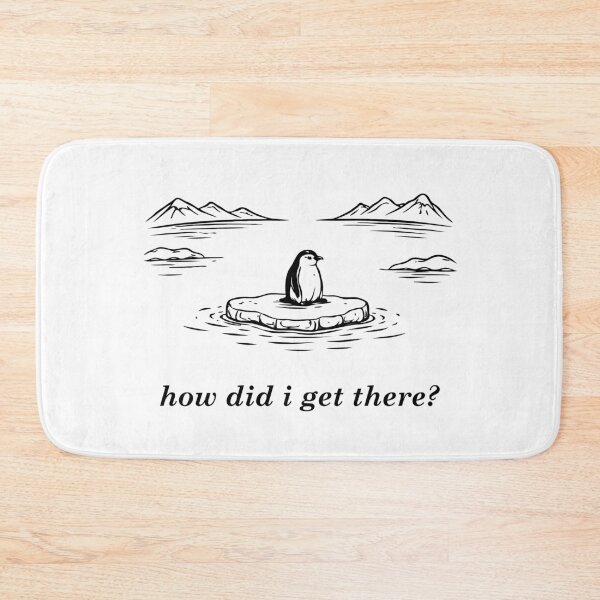 Item preview, How Did I Get There? – Existential Penguin Illustration, Minimalist Surreal Humor Art designed and sold by BrainBubbleArt.