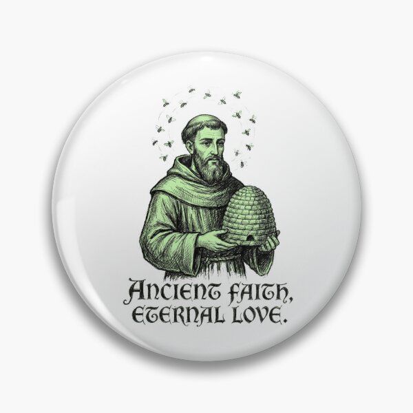 Item preview, Saint Valentine Sacred Apiary Guardian Vintage Charcoal Art designed and sold by Thaivi Design.