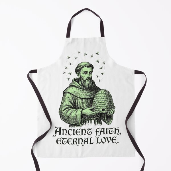 Item preview, Saint Valentine Sacred Apiary Guardian Vintage Charcoal Art designed and sold by Thaivi Design.