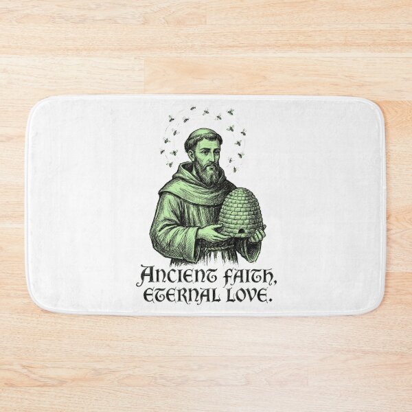 Item preview, Saint Valentine Sacred Apiary Guardian Vintage Charcoal Art designed and sold by Thaivi Design.