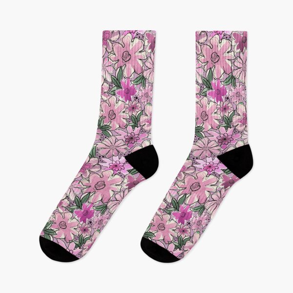 Item preview, Loose doodly pink flowers pattern #18 designed and sold by DogwoodDesign.