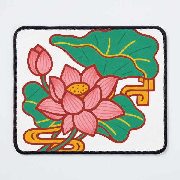 Item preview, Folk Art Lotus Floral Symbol designed and sold by LaFabricaArt.
