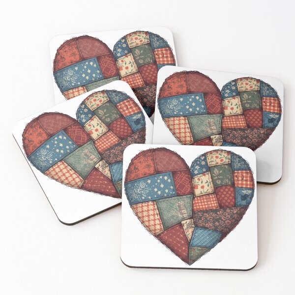 Item preview, Valentine Red Heart Love Sticker, Valentine Faux Patchwork Look Heart Sweatshirt  designed and sold by colorleafz.