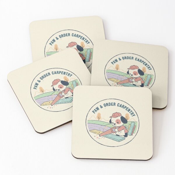 Item preview, Paw & Order Carpentry - Vintage Dog Carpenter Illustration designed and sold by VisualRotaStudio .