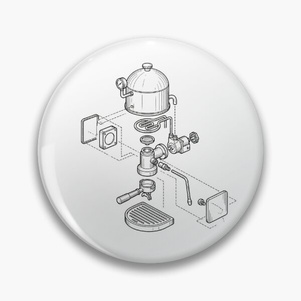 Item preview, Espresso Machine Exploded View - Dark Blueprint Edition designed and sold by DraftGear.