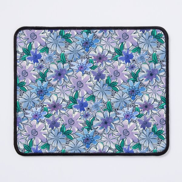 Item preview, Loose doodly blue flowers pattern #16 designed and sold by DogwoodDesign.