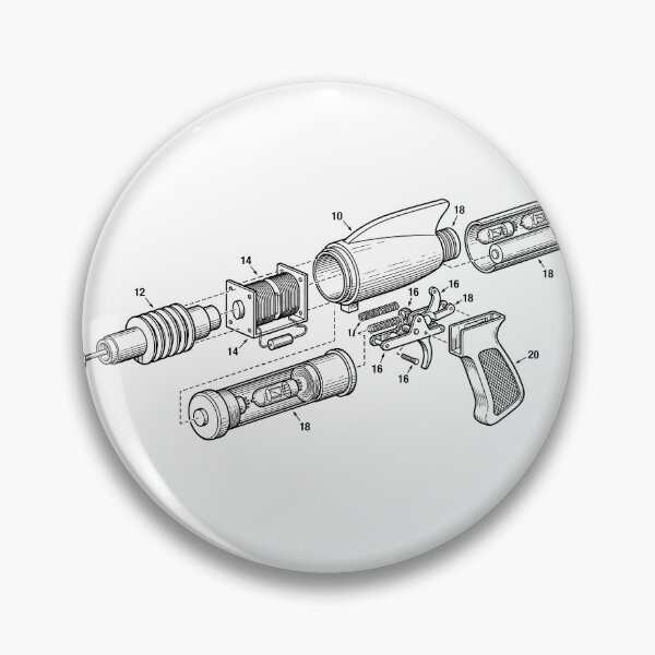 Item preview, Retro Sci-Fi Ray Gun Exploded View - Atomic Age Schematic designed and sold by DraftGear.