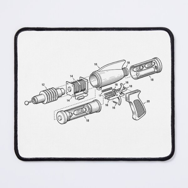 Item preview, Retro Sci-Fi Ray Gun Exploded View - Atomic Age Schematic designed and sold by DraftGear.