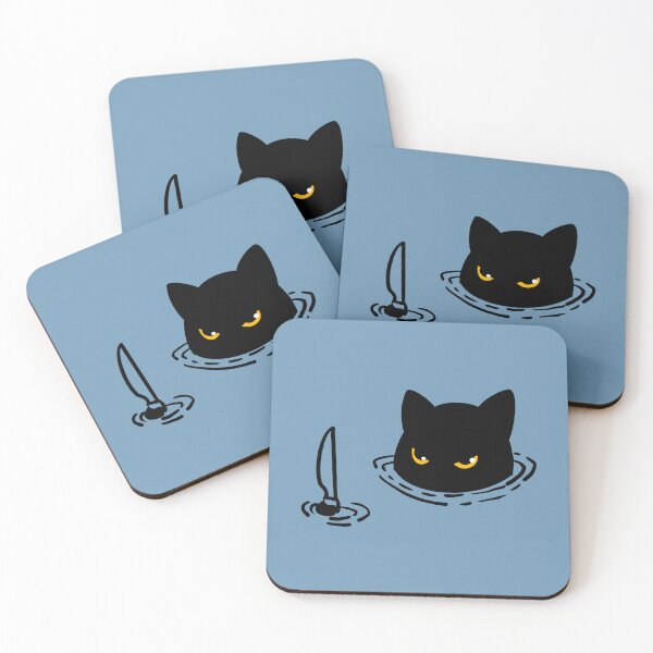 Item preview, Sneaky Black Cat Peeking From Water designed and sold by ZenNal.