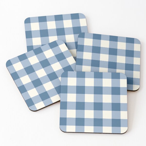 Item preview, Modern Cottage core Denim Buttermilk Gingham Pattern designed and sold by PVTCreations.