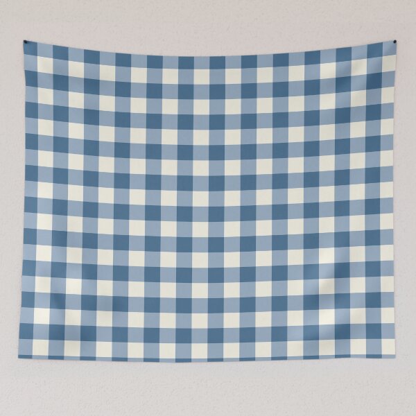 Item preview, Modern Cottage core Denim Buttermilk Gingham Pattern designed and sold by PVTCreations.