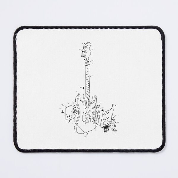 Item preview, Electric Guitar Exploded View - Luthier Blueprint designed and sold by DraftGear.