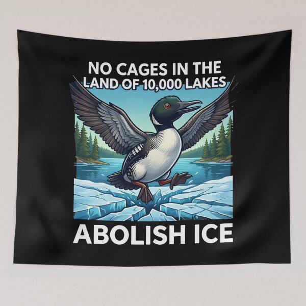 Item preview, Minnesota Rebel No Cages Minnesota Abolish ICE Cartoon Design designed and sold by Uglyandcute.