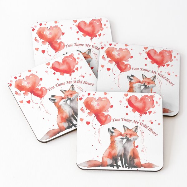 Item preview, Romantic Fox Couple Illustration – You Tame My Wild Heart designed and sold by Estnesti.