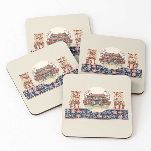 Item preview, Shuri Castle and Shisa Okinawan designed and sold by Sachie's Studio.