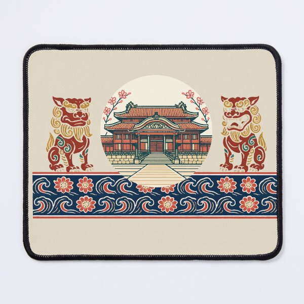 Item preview, Shuri Castle and Shisa Okinawan designed and sold by Sachie's Studio.
