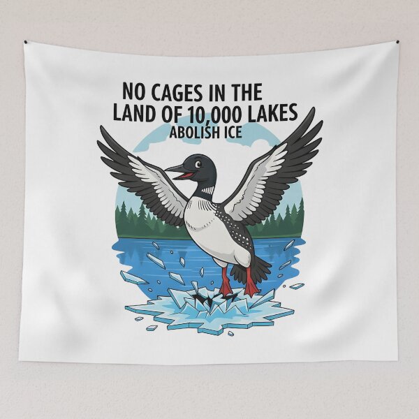 Item preview, Minnesota Rebel No Cages Minnesota Abolish ICE Cartoon Design designed and sold by Uglyandcute.