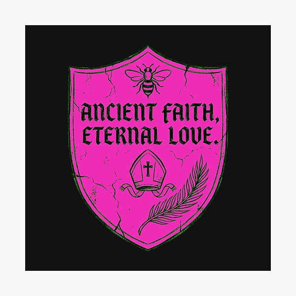 Aperçu de l'œuvre Écu de Saint Valentin : Art héraldique au fusain de l'évêque de Terni créée et vendue par Thaivi Design.